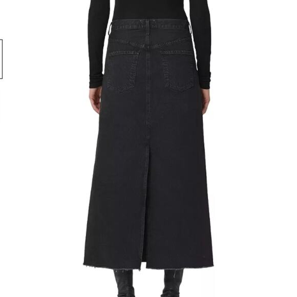 Agolde Hilla Black Denim Maxi 25 NWT - Picture 4 of 7